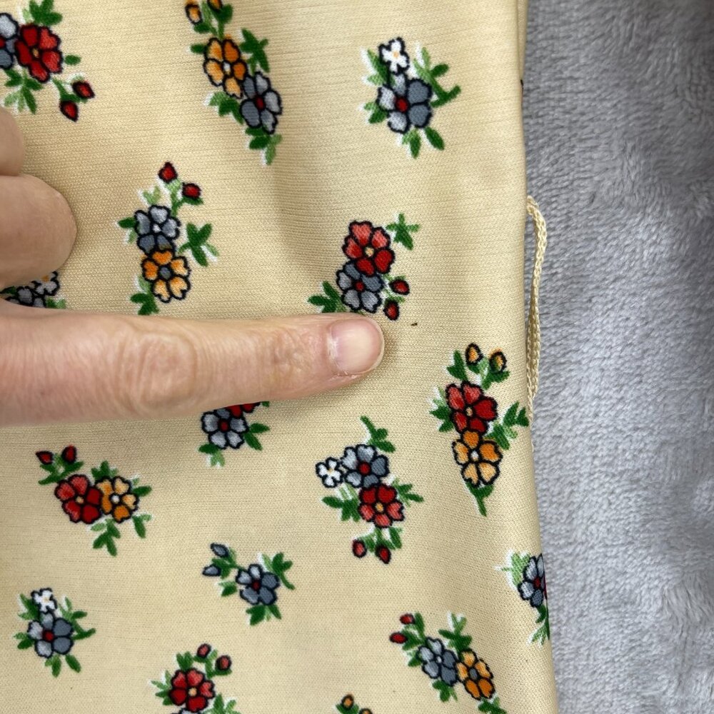 Vintage 70s Andrea Gayle Floral Balloon Sleeve Keyhole Top USA Made - Picture 7 of 14